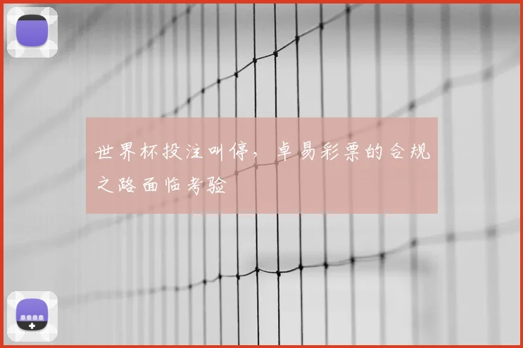 世界杯投注叫停,卓易彩票的合规之路面临考验