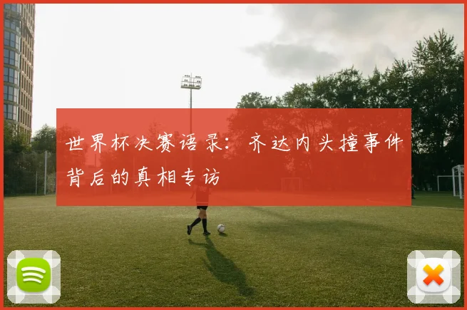 世界杯决赛语录:齐达内头撞事件背后的真相专访